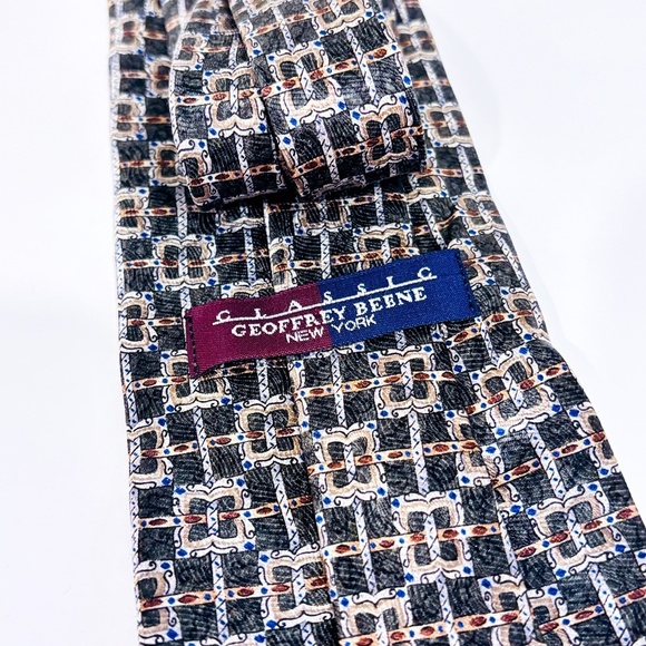 GEOFFREY BEENE Floral khaki tie - Picture 2 of 4